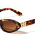 Wavy Line Hinge Accent Fashion Retro Oval Cat Eye Wholesale Sunglasses