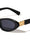 Wavy Line Hinge Accent Fashion Retro Oval Cat Eye Wholesale Sunglasses