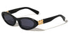 Wavy Line Hinge Accent Fashion Retro Oval Cat Eye Wholesale Sunglasses