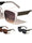 Line Pattern Temple Accent Oversized Squared Butterfly Wholesale Sunglasses