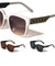 Line Pattern Temple Accent Oversized Squared Butterfly Wholesale Sunglasses