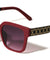 Line Pattern Temple Accent Oversized Squared Butterfly Wholesale Sunglasses