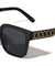 Line Pattern Temple Accent Oversized Squared Butterfly Wholesale Sunglasses