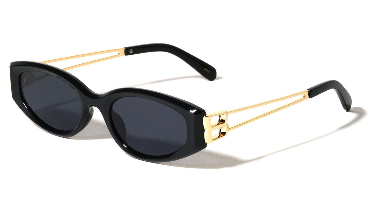 Geometric Hinge Accent Fashion Wide Butterfly Wholesale Sunglasses