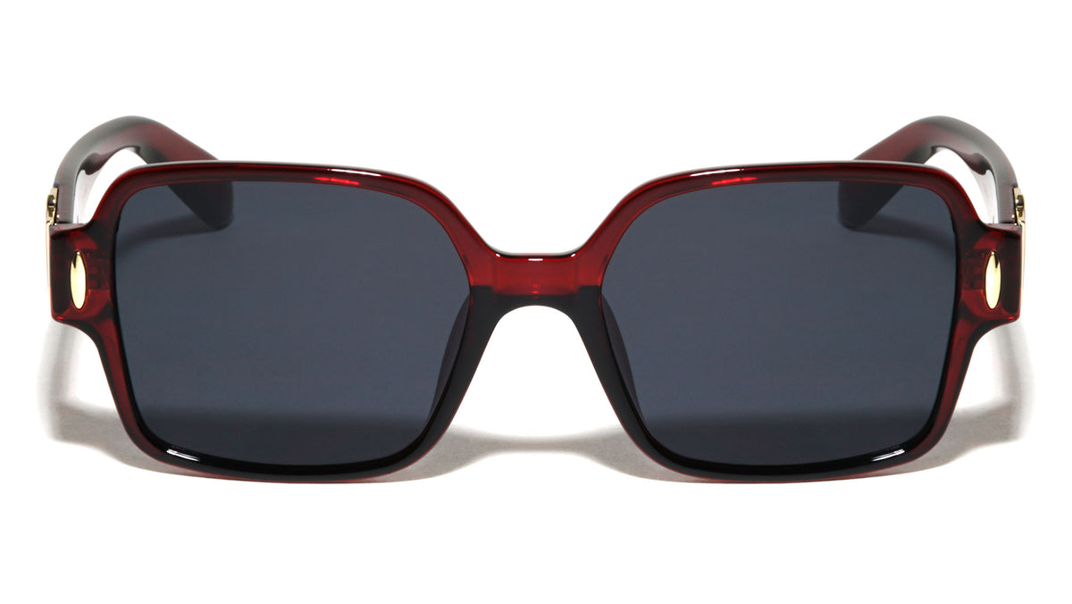 Glitter Temple Accent Fashion Squared Butterfly Wholesale Sunglasses