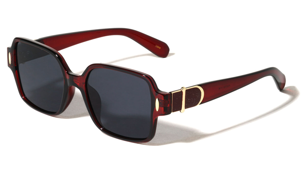 Glitter Temple Accent Fashion Squared Butterfly Wholesale Sunglasses