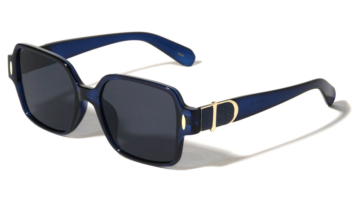 Glitter Temple Accent Fashion Squared Butterfly Wholesale Sunglasses