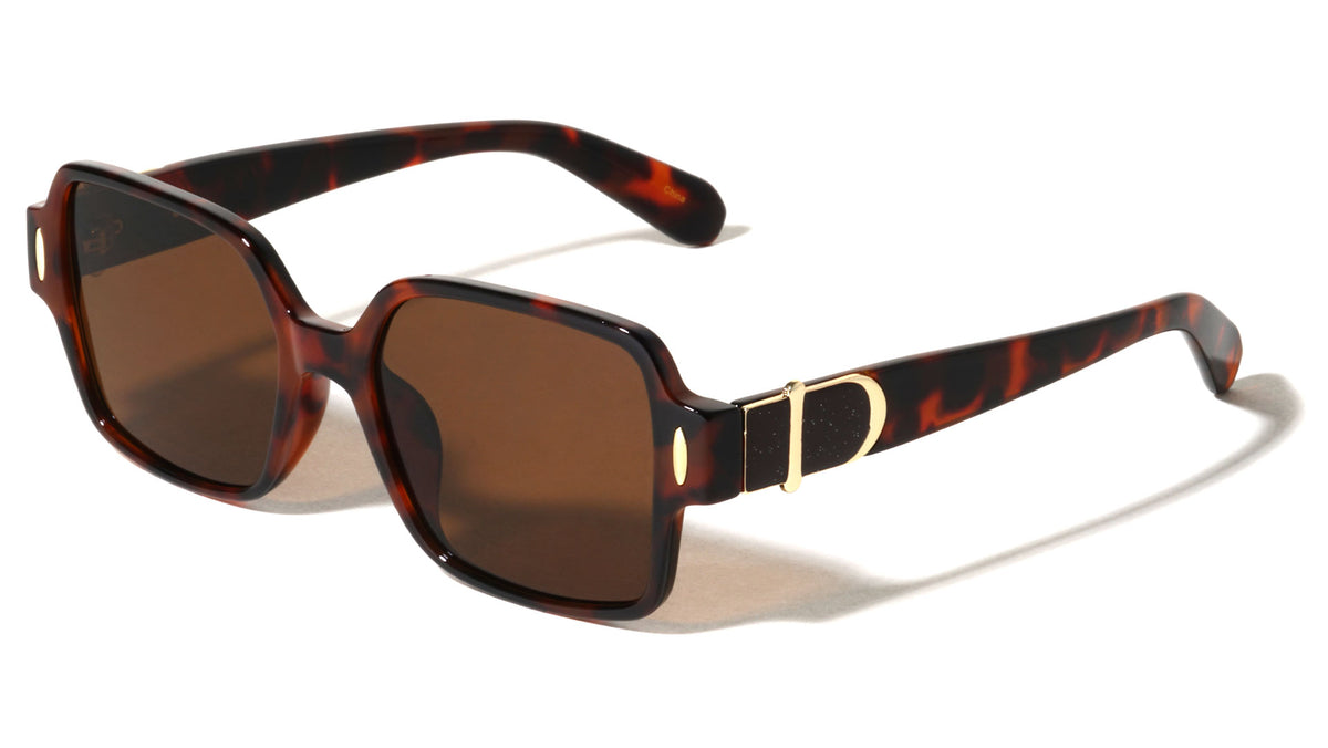 Glitter Temple Accent Fashion Squared Butterfly Wholesale Sunglasses