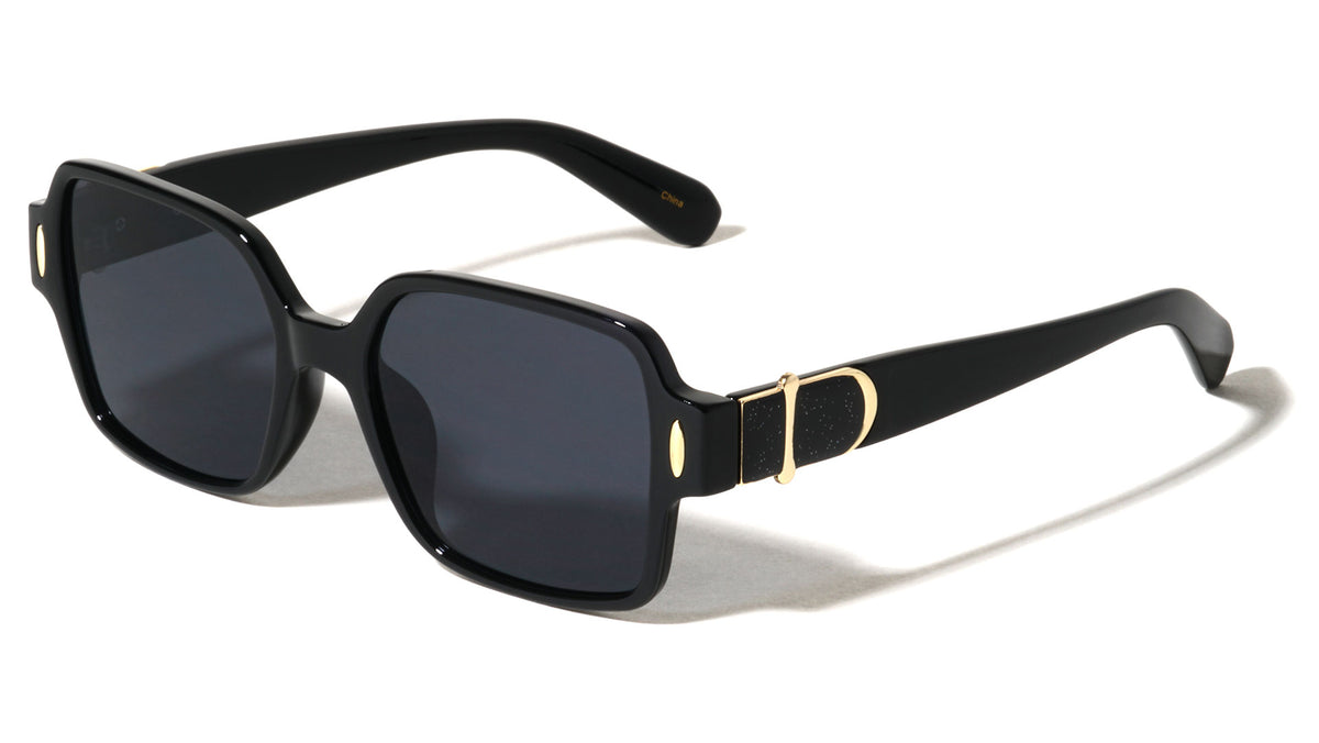 Glitter Temple Accent Fashion Squared Butterfly Wholesale Sunglasses