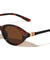 Two Bracket Temple Accent Retro Oval Cat Eye Wholesale Sunglasses