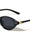 Two Bracket Temple Accent Retro Oval Cat Eye Wholesale Sunglasses