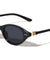 Two Bracket Temple Accent Retro Oval Cat Eye Wholesale Sunglasses