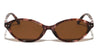 Pearl Temple Accent Retro Fashion Oval Wholesale Sunglasses