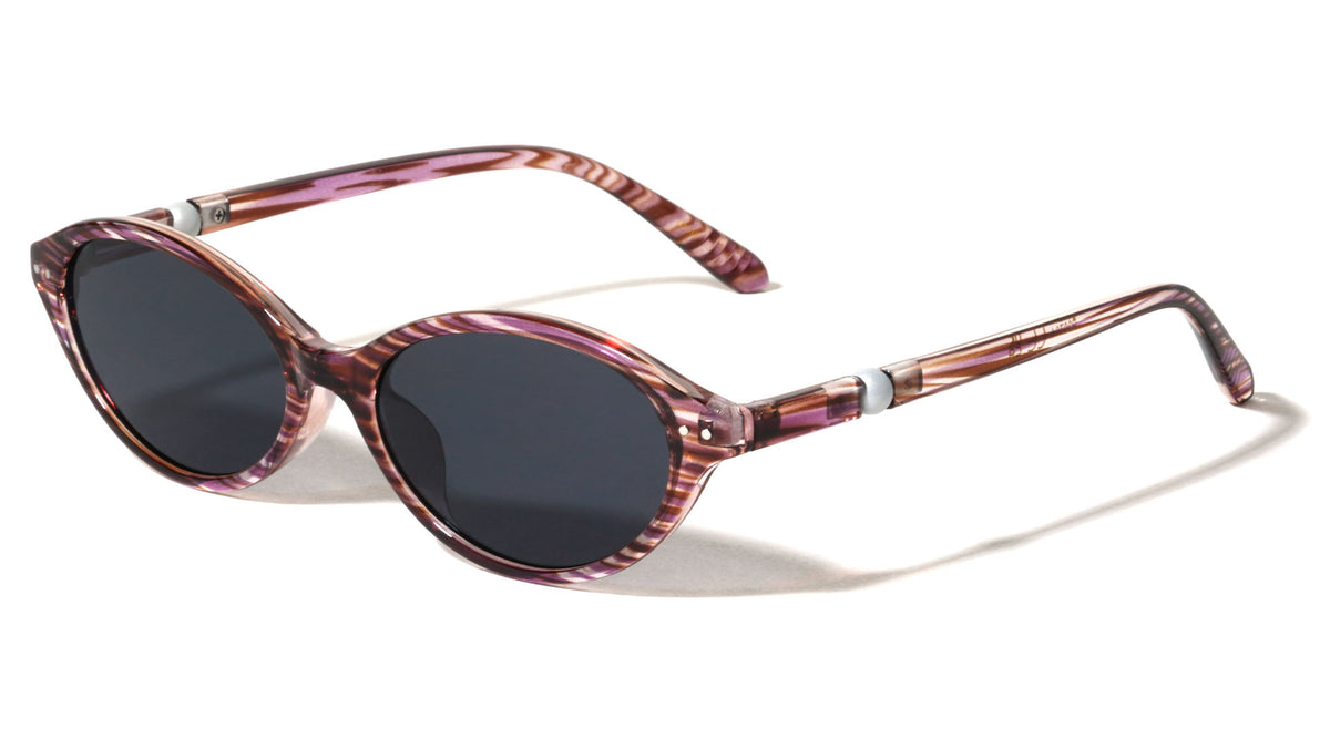 Pearl Temple Accent Retro Fashion Oval Wholesale Sunglasses