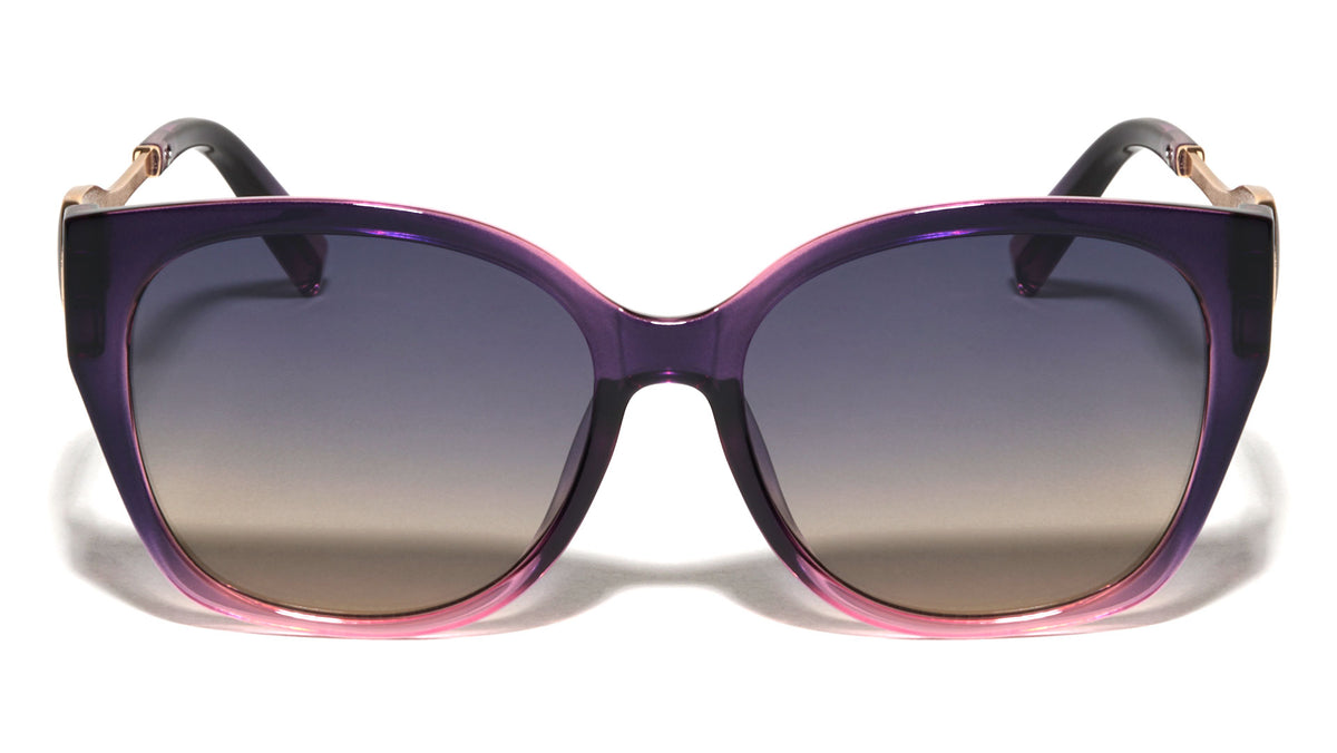 Leaf Shape Temple Accent Fashion Oversized Cat Eye Wholesale Sunglasses