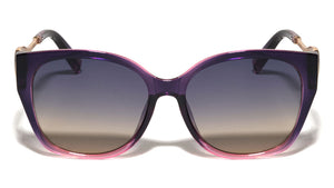 Leaf Shape Temple Accent Fashion Oversized Cat Eye Wholesale Sunglasses