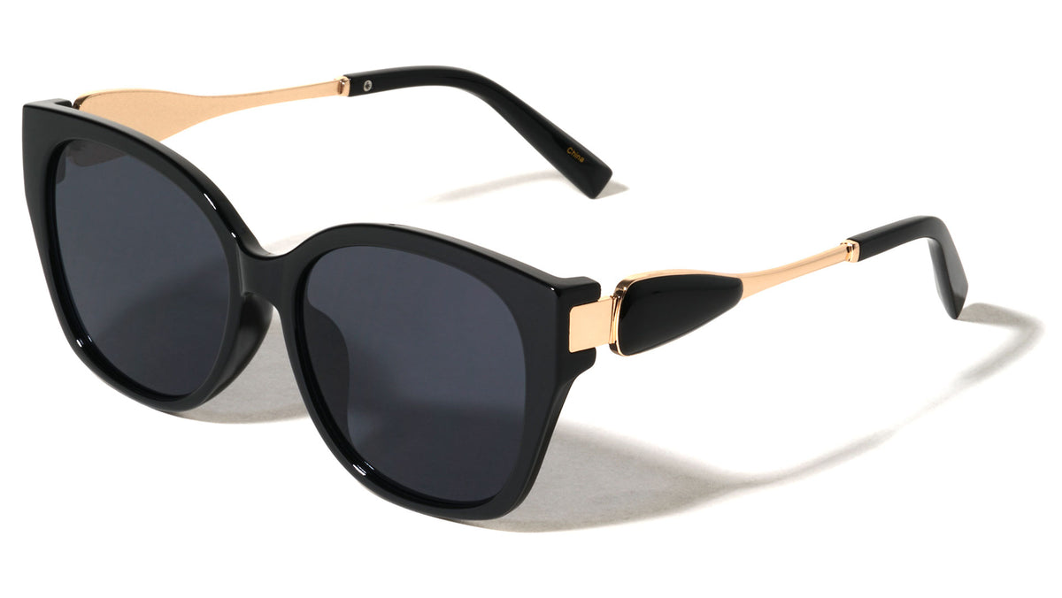 Leaf Shape Temple Accent Fashion Oversized Cat Eye Wholesale Sunglasses