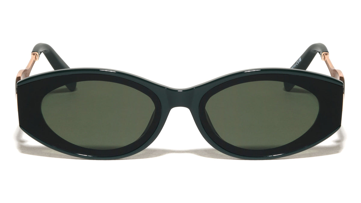 Leaf Shape Temple Accent Fashion Oval Cat Eye Wholesale Sunglasses
