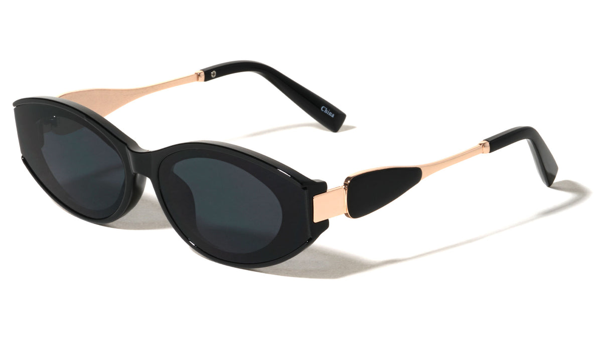 Leaf Shape Temple Accent Fashion Oval Cat Eye Wholesale Sunglasses