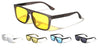 Art Deco Temple Accent Flat Top Square Wholesale Sunglasses