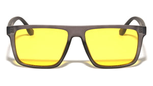 Art Deco Temple Accent Flat Top Square Wholesale Sunglasses
