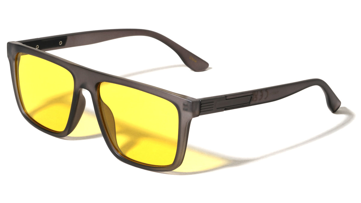 Art Deco Temple Accent Flat Top Square Wholesale Sunglasses
