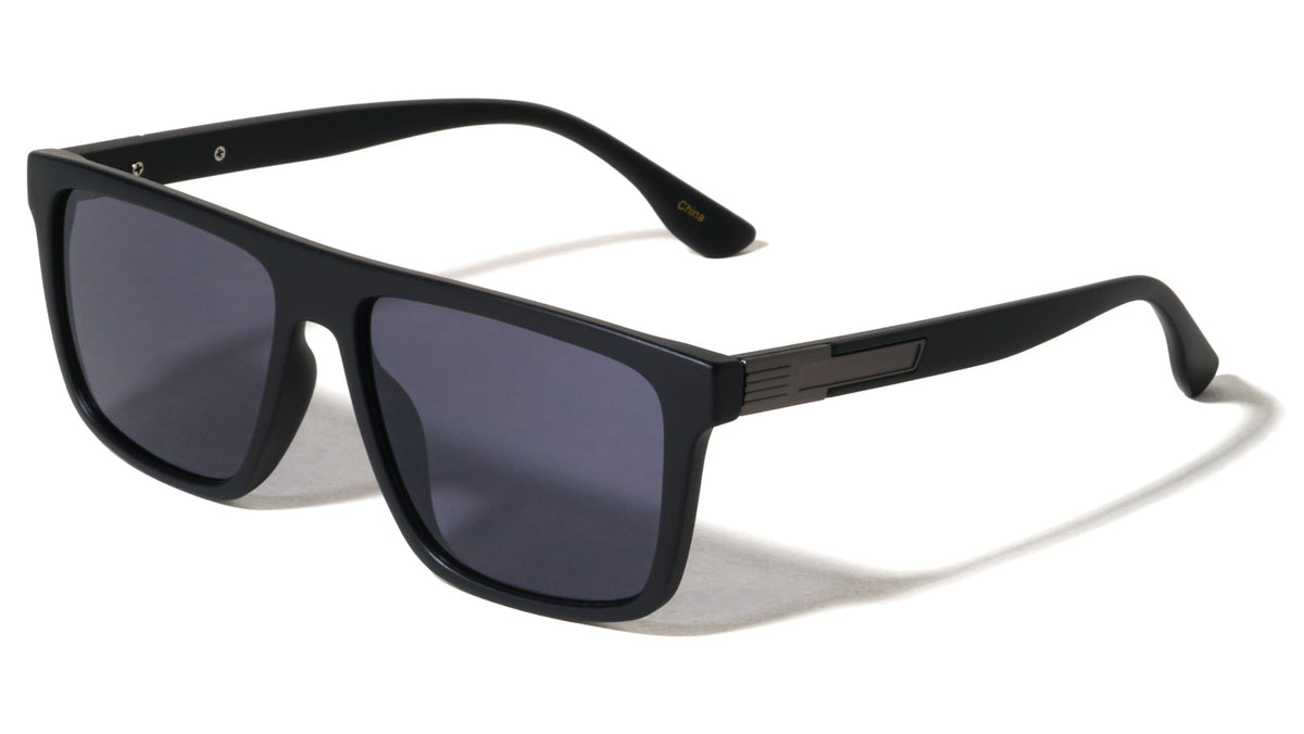 Art Deco Temple Accent Flat Top Square Wholesale Sunglasses