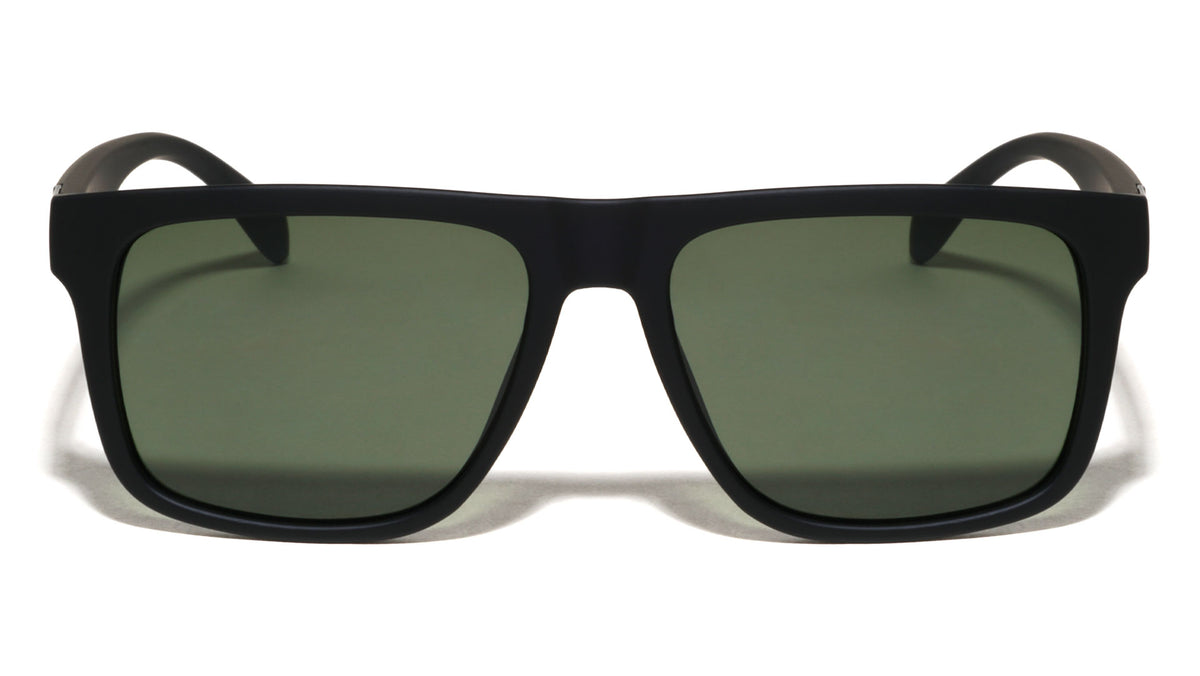 Soft Rubber Coating Geometric Hinge Accent Square Wholesale Sunglasses