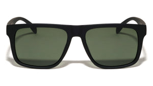 Soft Rubber Coating Geometric Hinge Accent Square Wholesale Sunglasses