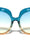 Triangle Infinity Hinge Accent Oversized Round Butterfly Wholesale Sunglasses
