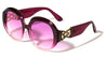 Triangle Infinity Hinge Accent Oversized Round Butterfly Wholesale Sunglasses