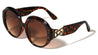 Triangle Infinity Hinge Accent Oversized Round Butterfly Wholesale Sunglasses