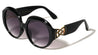 Triangle Infinity Hinge Accent Oversized Round Butterfly Wholesale Sunglasses