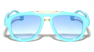 Three Dot Temple Accent Modern Tear Aviators Wholesale Sunglasses