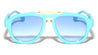 Three Dot Temple Accent Modern Tear Aviators Wholesale Sunglasses