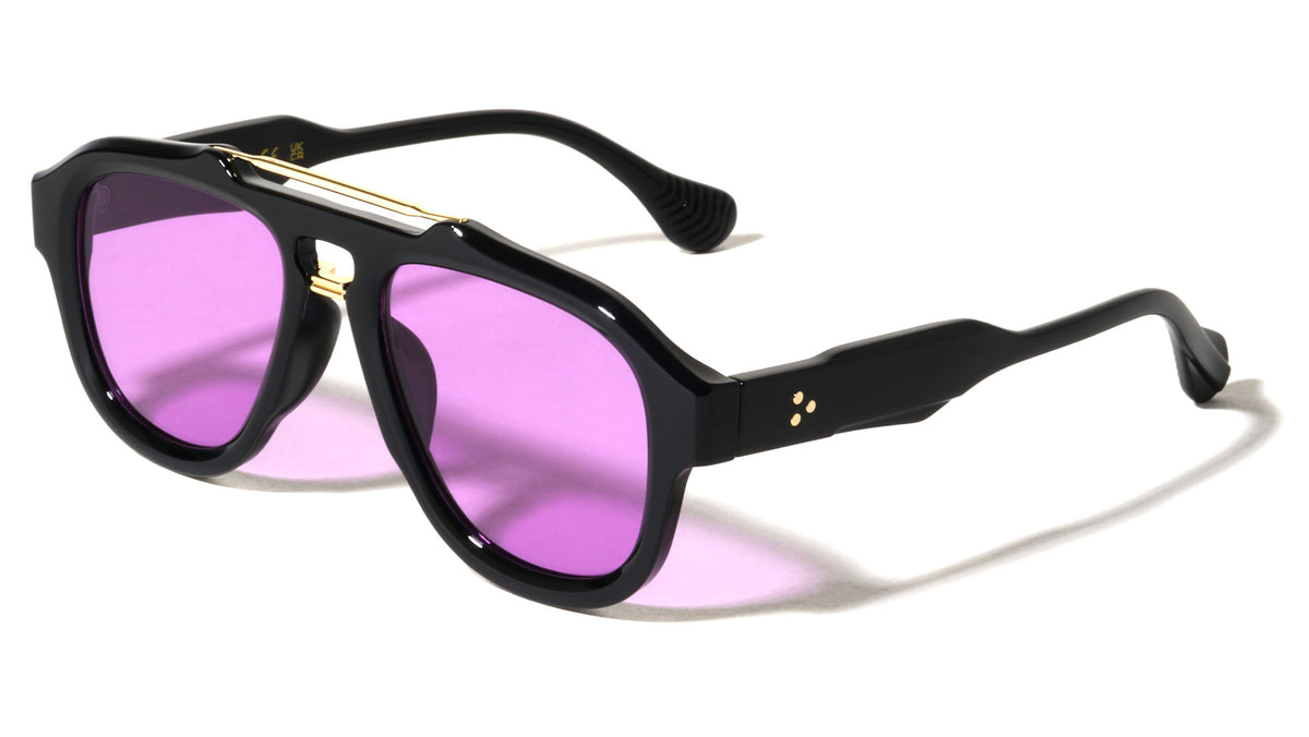 Three Dot Temple Accent Modern Tear Aviators Wholesale Sunglasses