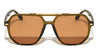 Frontal Metal Accent Geometric Modern Aviators Wholesale Sunglasses