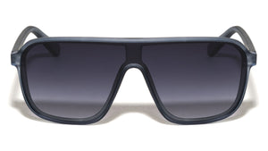 One Piece Shield Lens Modern Rectangle Aviators Wholesale Sunglasses