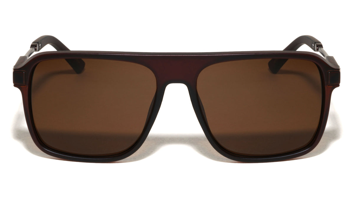 Solid Nose Bridge Modern Square Aviators Wholesale Sunglasses