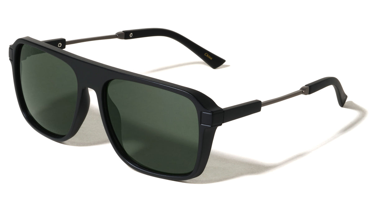Solid Nose Bridge Modern Square Aviators Wholesale Sunglasses