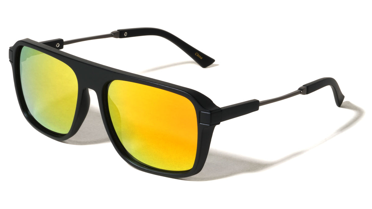 Solid Nose Bridge Modern Square Aviators Wholesale Sunglasses