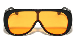 One Piece Shield Lens Modern B Frame Aviators Wholesale Sunglasses