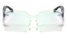 Rimless One Piece Shield Keyhole Nose Bridge Clear Lens Squared Butterfly Wholesale Bulk Glasses