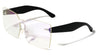 Rimless One Piece Shield Keyhole Nose Bridge Clear Lens Squared Butterfly Wholesale Bulk Glasses
