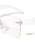 Rimless One Piece Shield Keyhole Nose Bridge Clear Lens Squared Butterfly Wholesale Bulk Glasses
