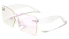 Rimless One Piece Shield Keyhole Nose Bridge Clear Lens Squared Butterfly Wholesale Bulk Glasses