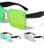 Squared Rimless Solid One Piece Color Mirror Wholesale Sunglasses