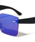 Squared Rimless Solid One Piece Color Mirror Wholesale Sunglasses