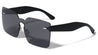 Squared Rimless Solid One Piece Color Mirror Wholesale Sunglasses