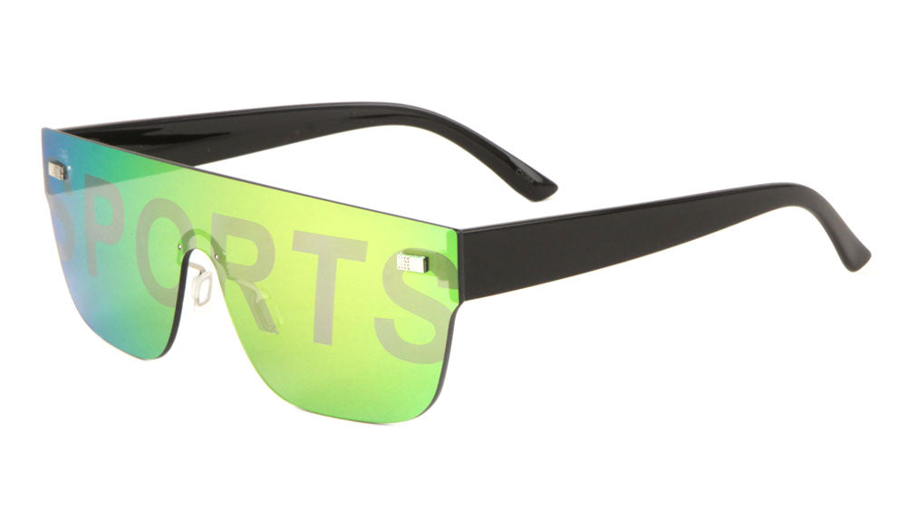 Sport Rimless One Piece Color Mirror Wholesale Bulk Sunglasses